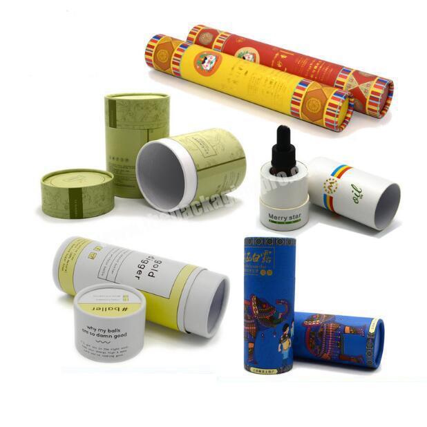 biodegradable cosmetic containers black cylinder packaging round paper tube