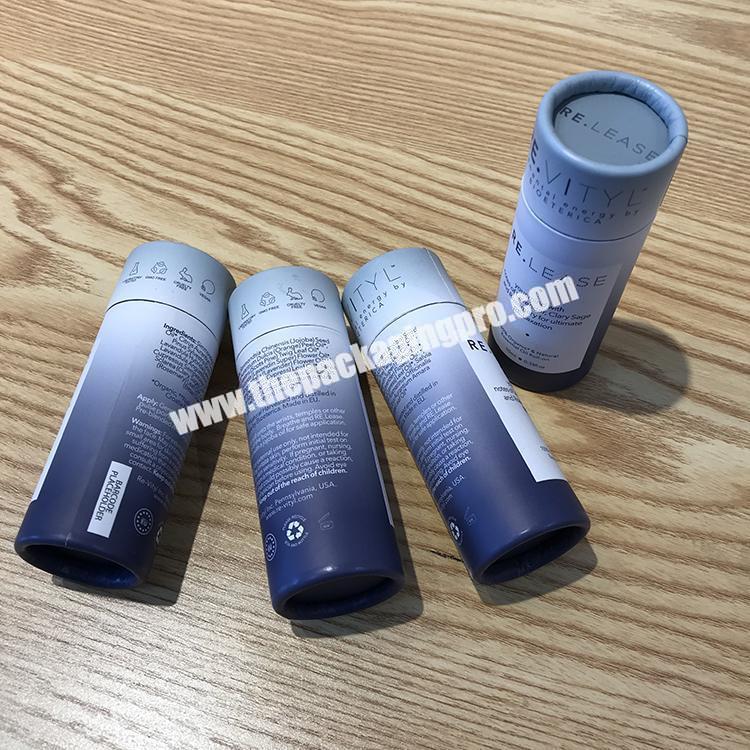 biodegradable packaging cardboard push up deodorant stick containers white black brown kraft lip balm paper tube