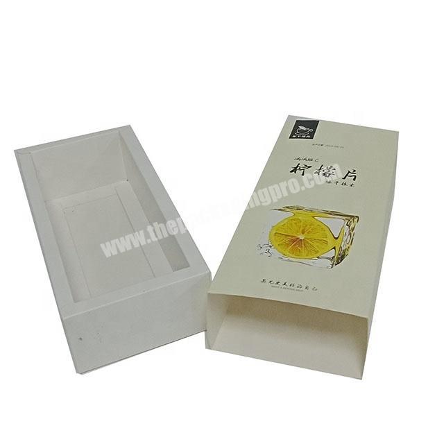 biodegradable wholesale platform paper juice gift card sleeve sliding folding packaging box