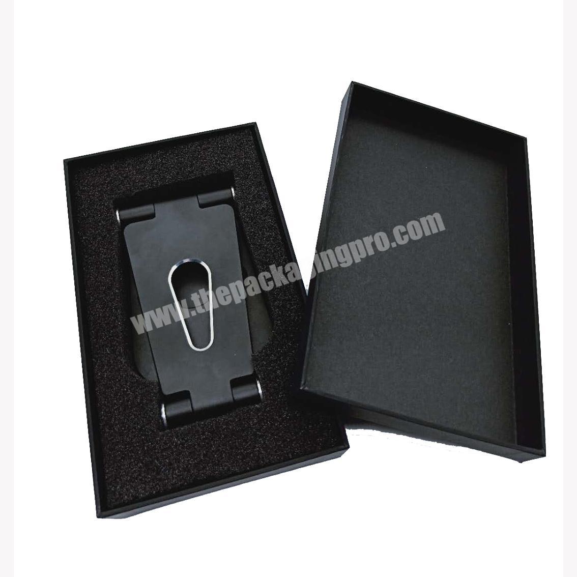 black rigid paper gift high quality factory box with lid