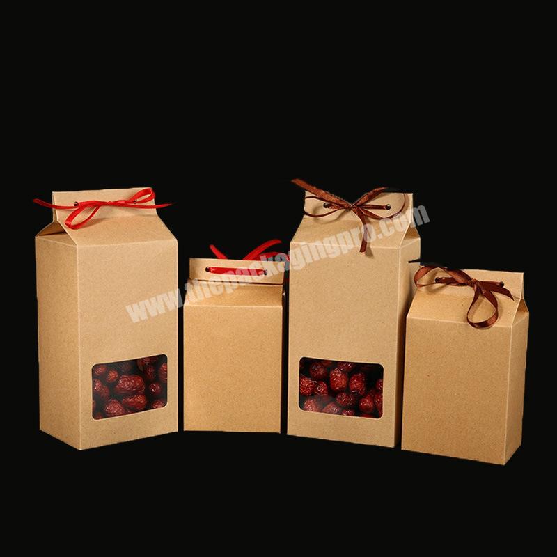 blank kraft paper with window food packaging box wholesale custom for tea