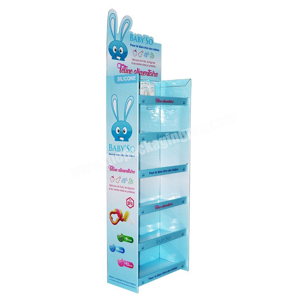 cake stand store point of sale recycled paper shelves with price holder FSC  pop up display racks with pallet