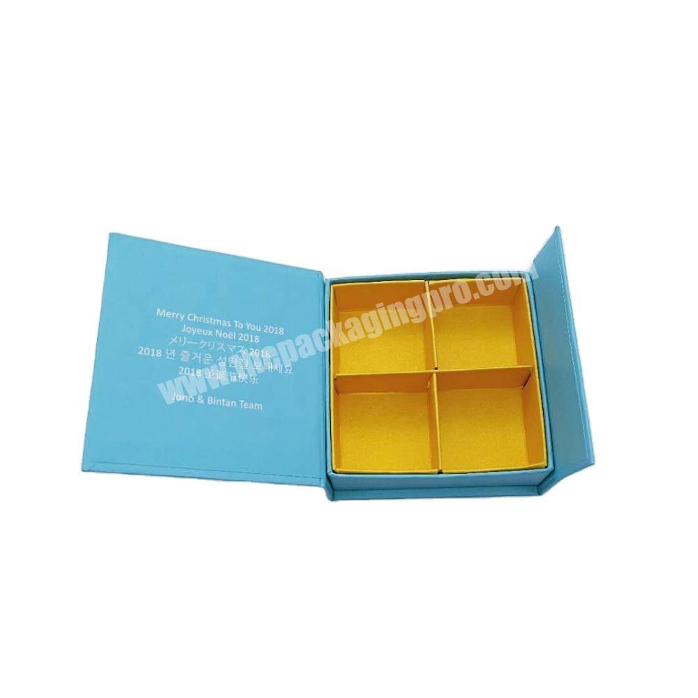 chocolate packing box light blue jacket box with divide carton paper box for chocolates caja de regalo