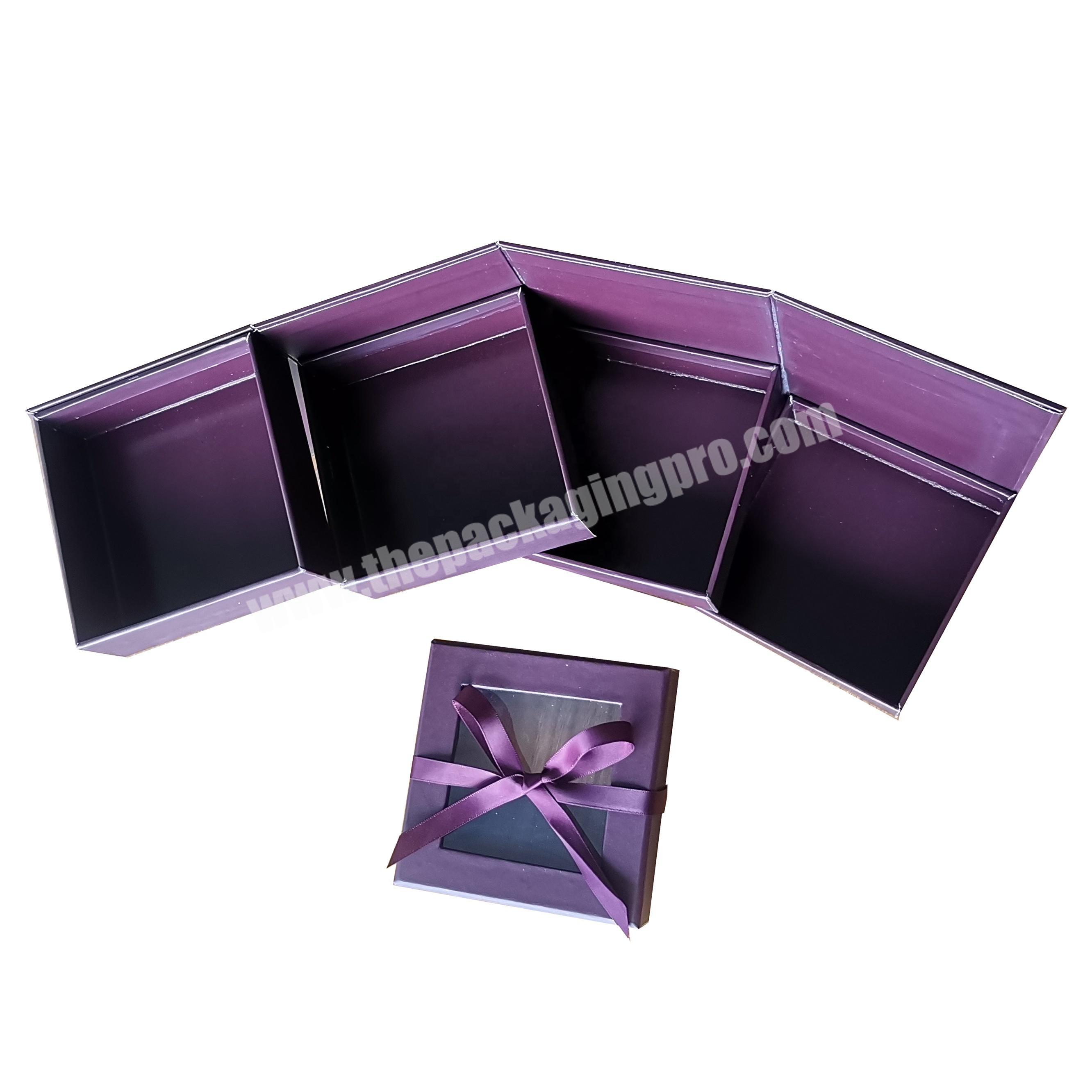 color printing rigid Four tier candy truffle paperboard packaging box with window