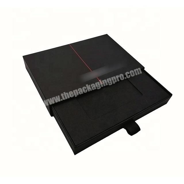 colorful custom printing preimium black kraft paper boxes VIP membership card packaging gift drawer men gift box