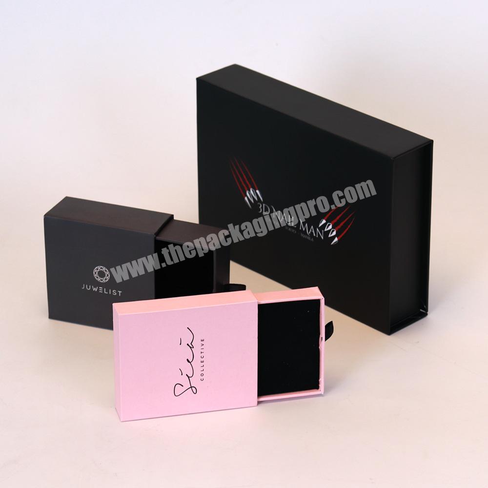 creative luxury drawer sliding hard paper gift packaging box custom logo
