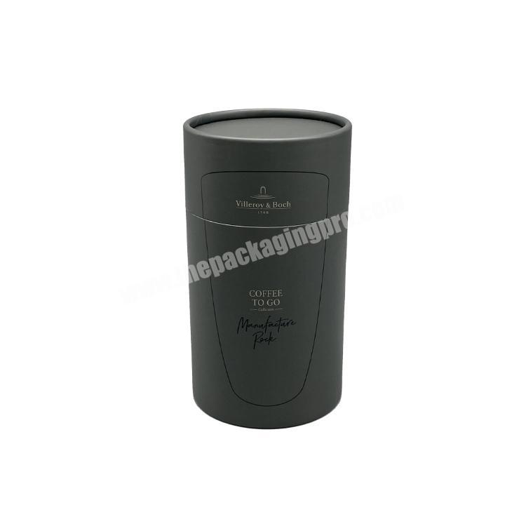 custom black kraft paper tea tube packaging round cardboard box black paper tube package
