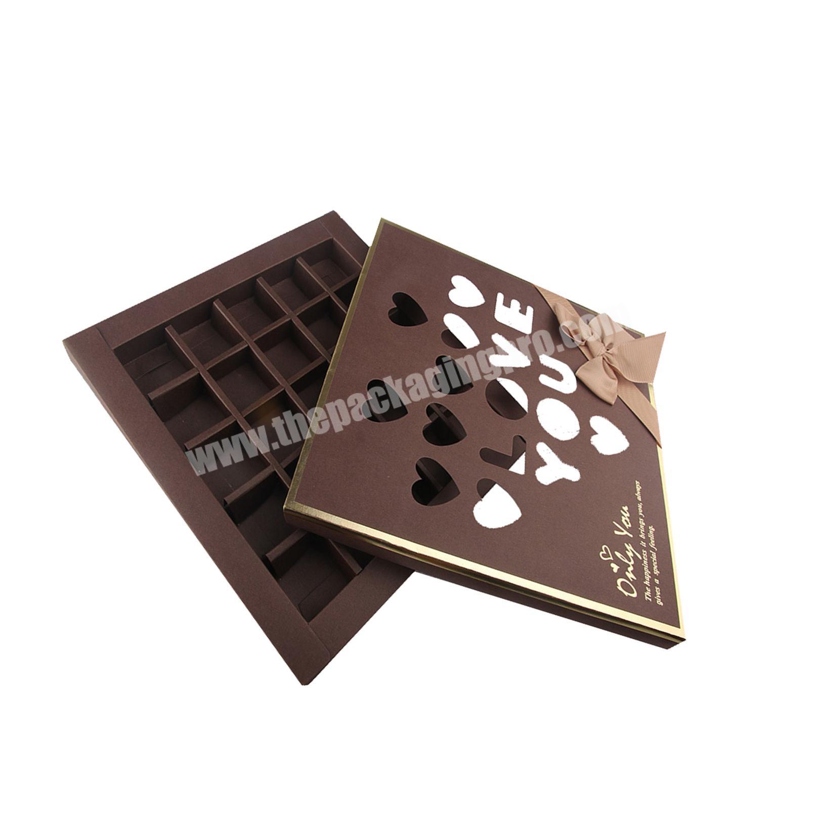 custom chocolate box chocolate box with cutting out and divider wholesale boite carton logo blanc cikolata kutusu