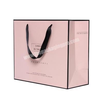custom coated paper hair salon packing paper bag with handle