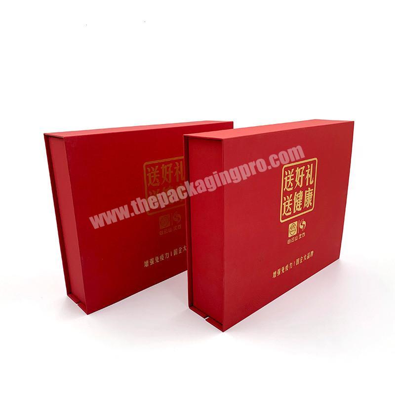custom color printing red hot stamping  book-shaped clamshell luxury foldable gift box