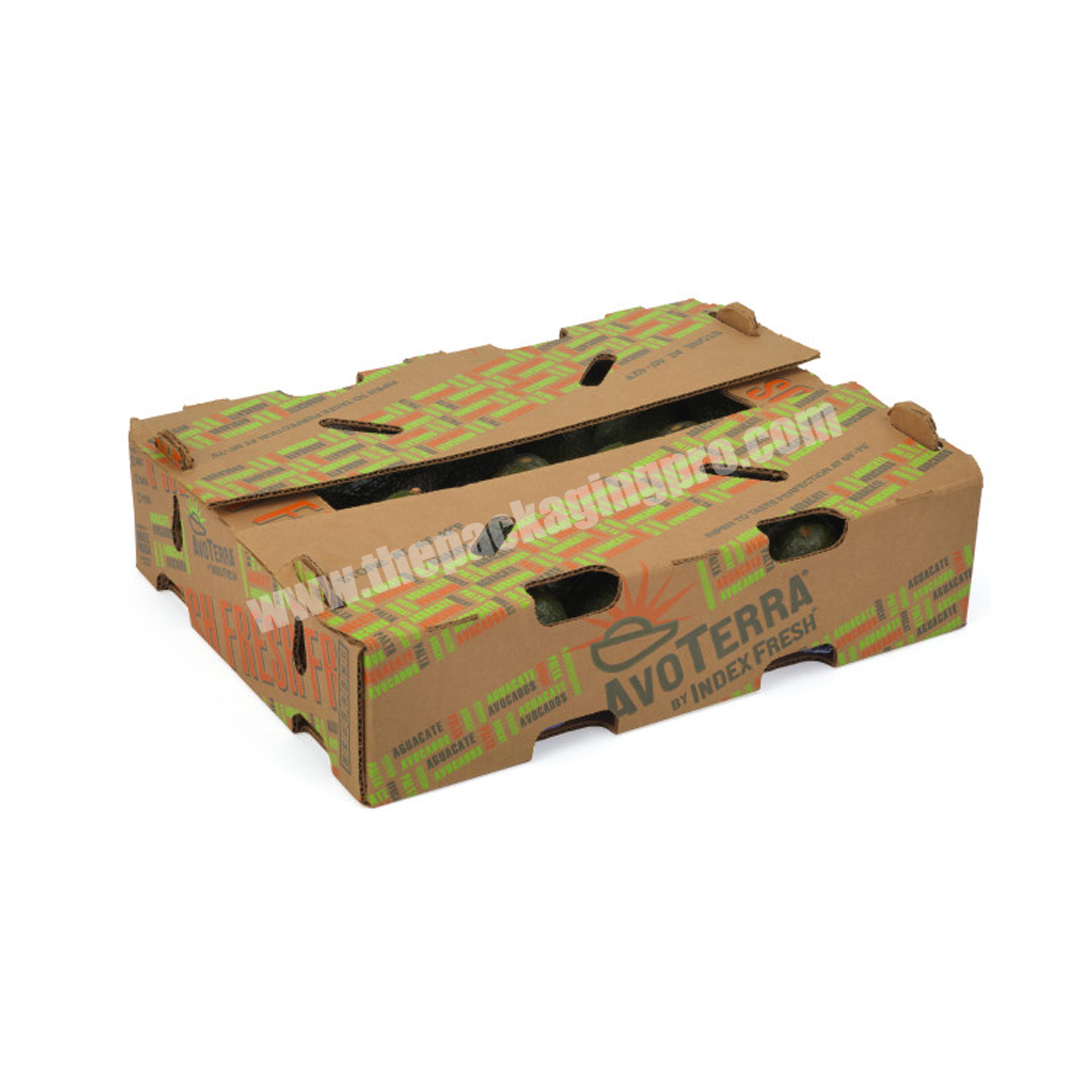 custom corrugated board avocado packaging box with logo