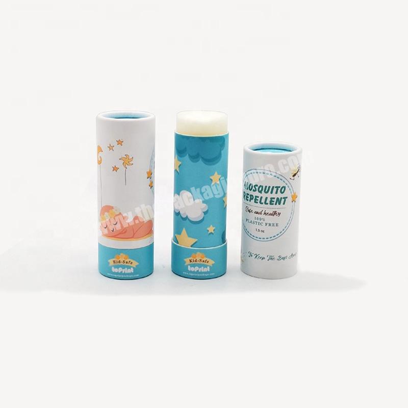 custom design kraft paper cardboard lip balm tube eco friendly deodorant containers