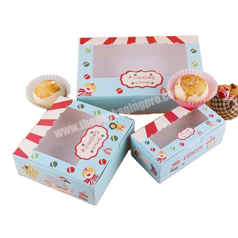 custom design paper cookies box dessert bakery packaging box with window