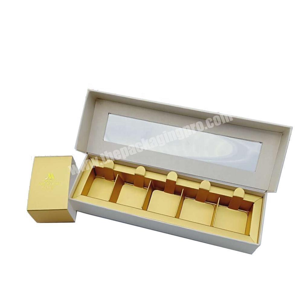 custom fancy hard paperboard wedding favors chocolate sweets gift packaging box with clear window