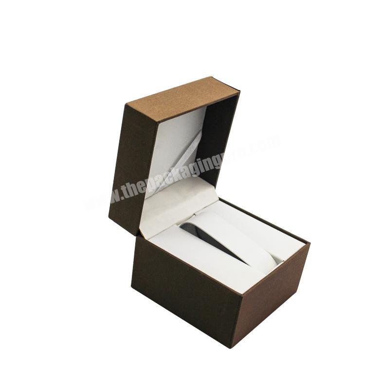 custom logo champagne clamshell plastic gift wrist paper box with C holder
