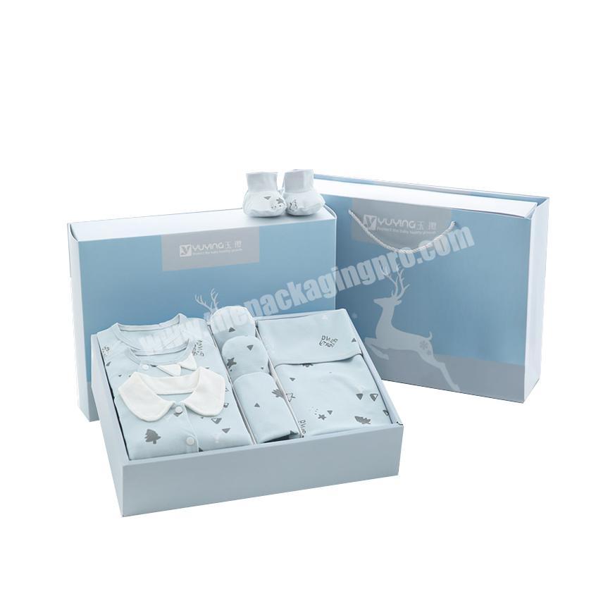 custom logo color printing paper cardboard baby shoes apparel gift drawer packaging box with handle