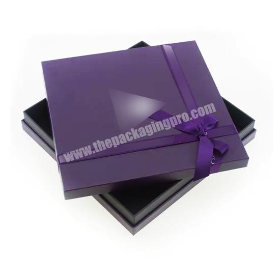 custom logo empty two pieces purple printing decoration gift chocolates box
