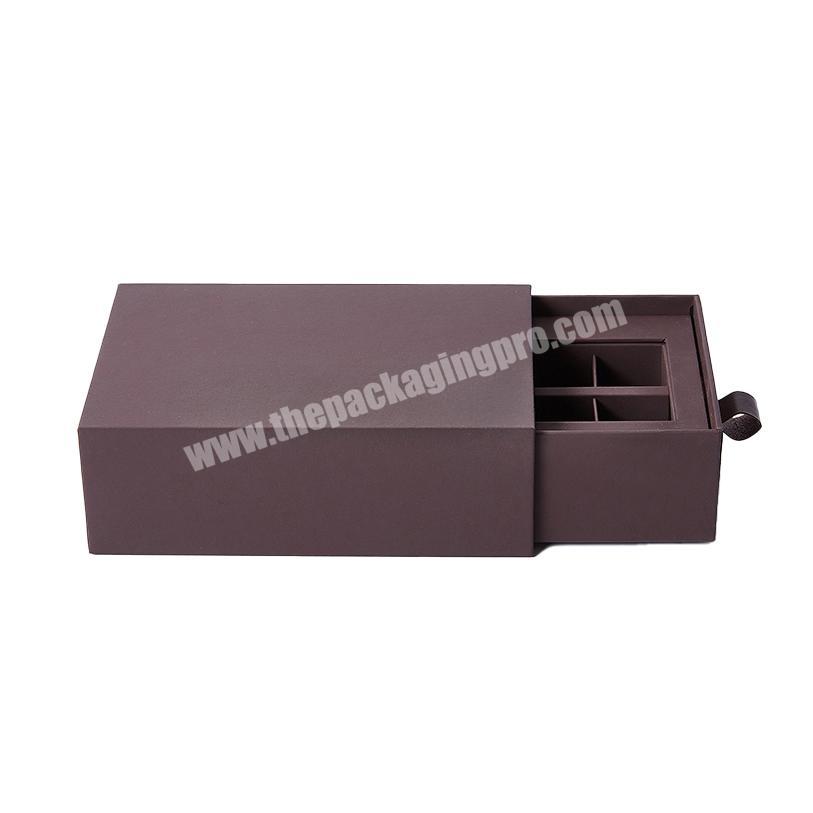 custom logo paper chocolate packing drawer box with insert tray divider