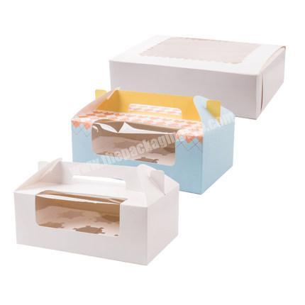 custom paper cupcake box with handle and window