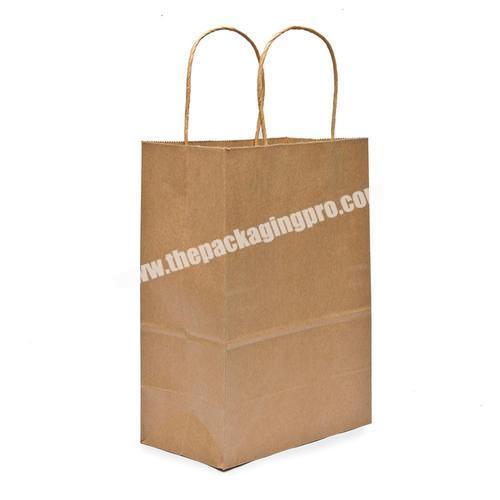 custom size recyclable brown kraft simple paper bag with handles