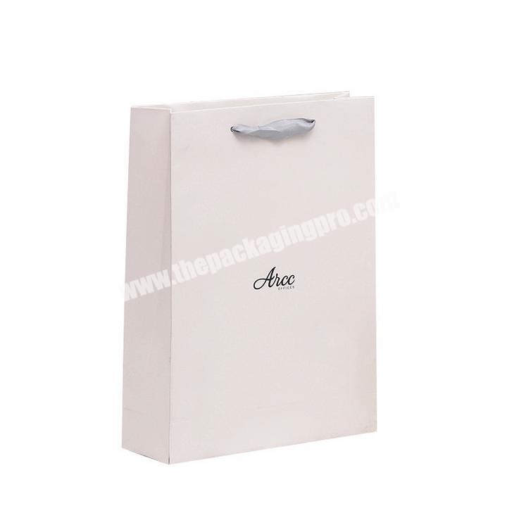 customised 250gsm small white kraft shopping paper cloth mini logo cloth gift bag jewelry packaging with ribbon handle custom