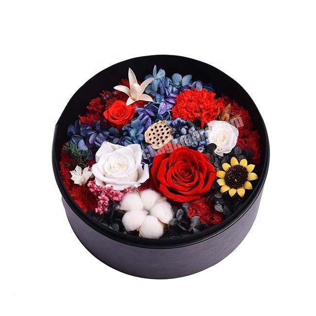 customized colorful round flower gift box cardboard boxes for flowers