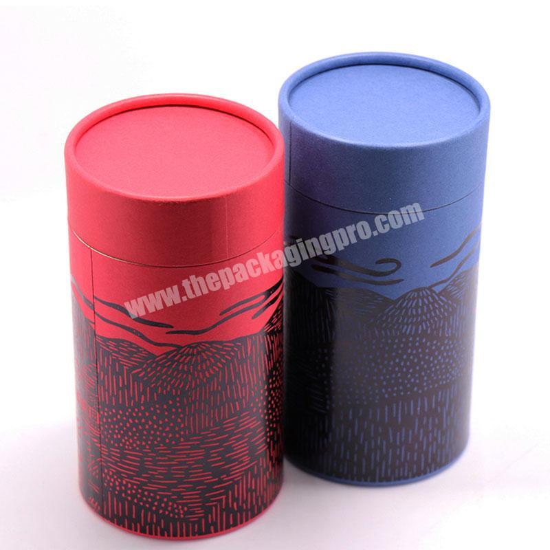 customized empty food supplement airtight paper tubes for tea with tin lids tea paper tubes
