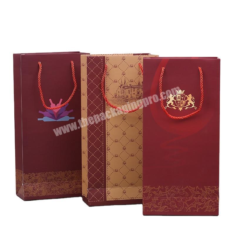 customized logo wine gift paper wine packaging bags