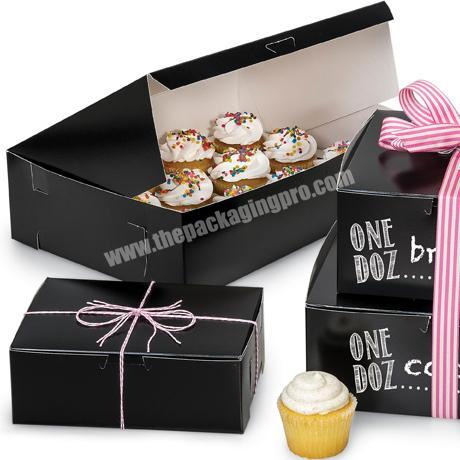 customized paper cardboard divide cupcakes takeout gift box with logo