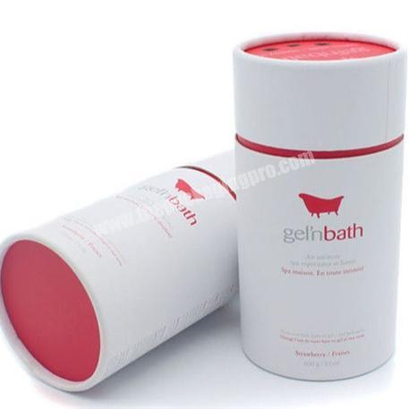 customized paper rigid luxury bath salt packaging tube box