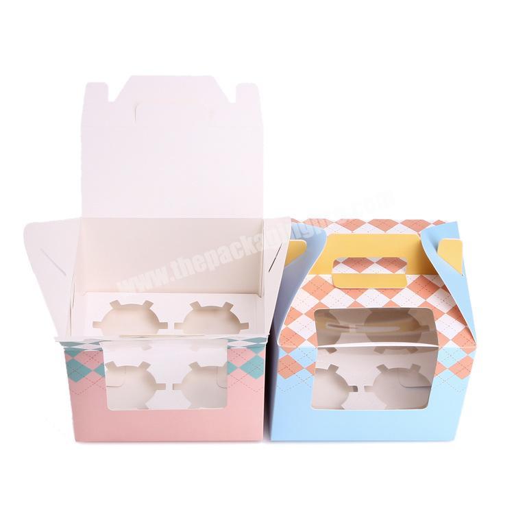 customized printed cupcake packaging box with window and insert