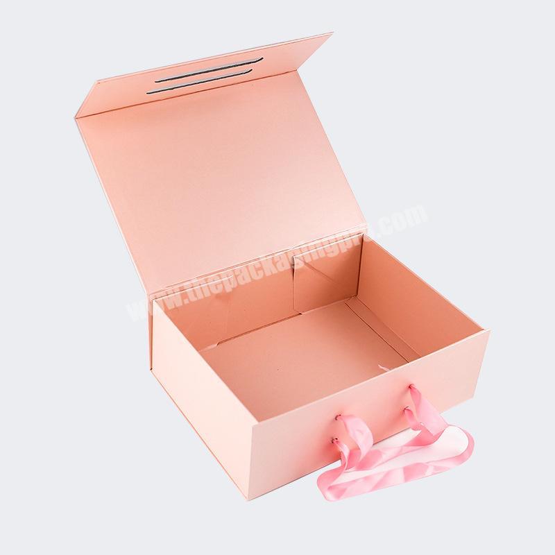 customized printing production pink exquisite portable cosmetic packaging gift box