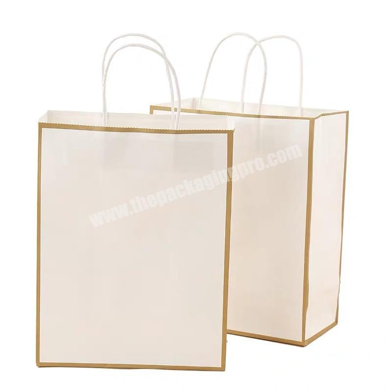 customized printing white shopping cardboard kraft paper bags for gift