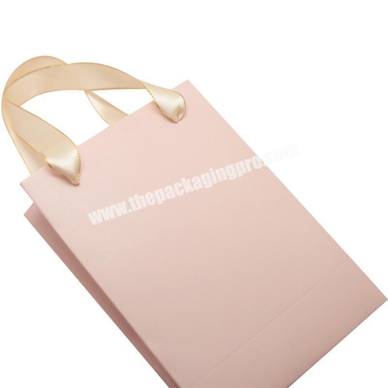 customized ribbon handle stand up cardboard jewelry paper bag with logo printing
