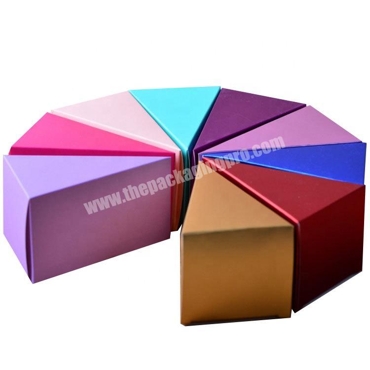 cute paper triangle shape cake box for birthday party