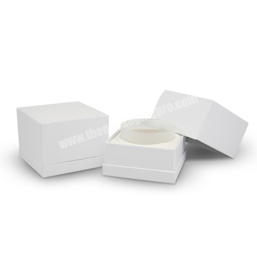 factory custom white rigid candle box with paper insert