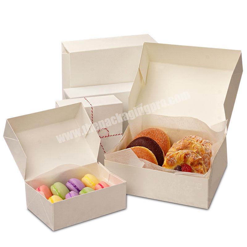 factory white plain food packaging bakery box for donuts and pastey