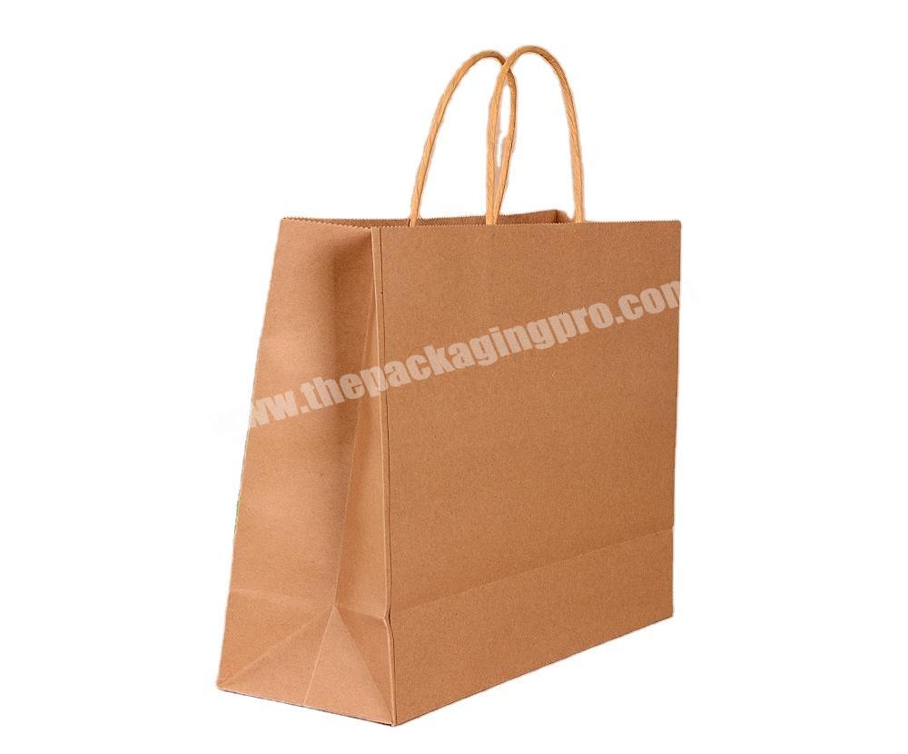 factory wholesale custom brown kraft bag with twisted paper handles