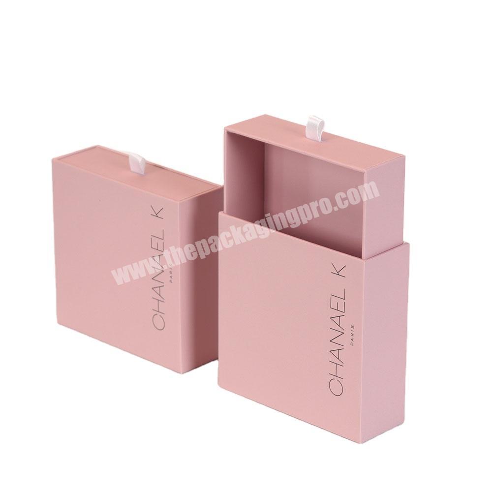 guangdong top selling custom small pink luxury rigid packaging paper drawer gift box