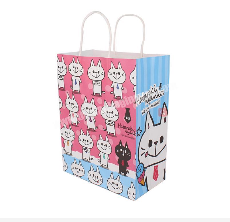 high quality promotional colorful shopping reusable custom handle gift paper bags with your own logo