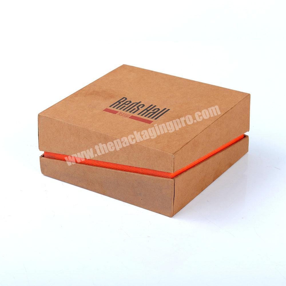high quality simple brown base and lid cosmetics packaging box custom design