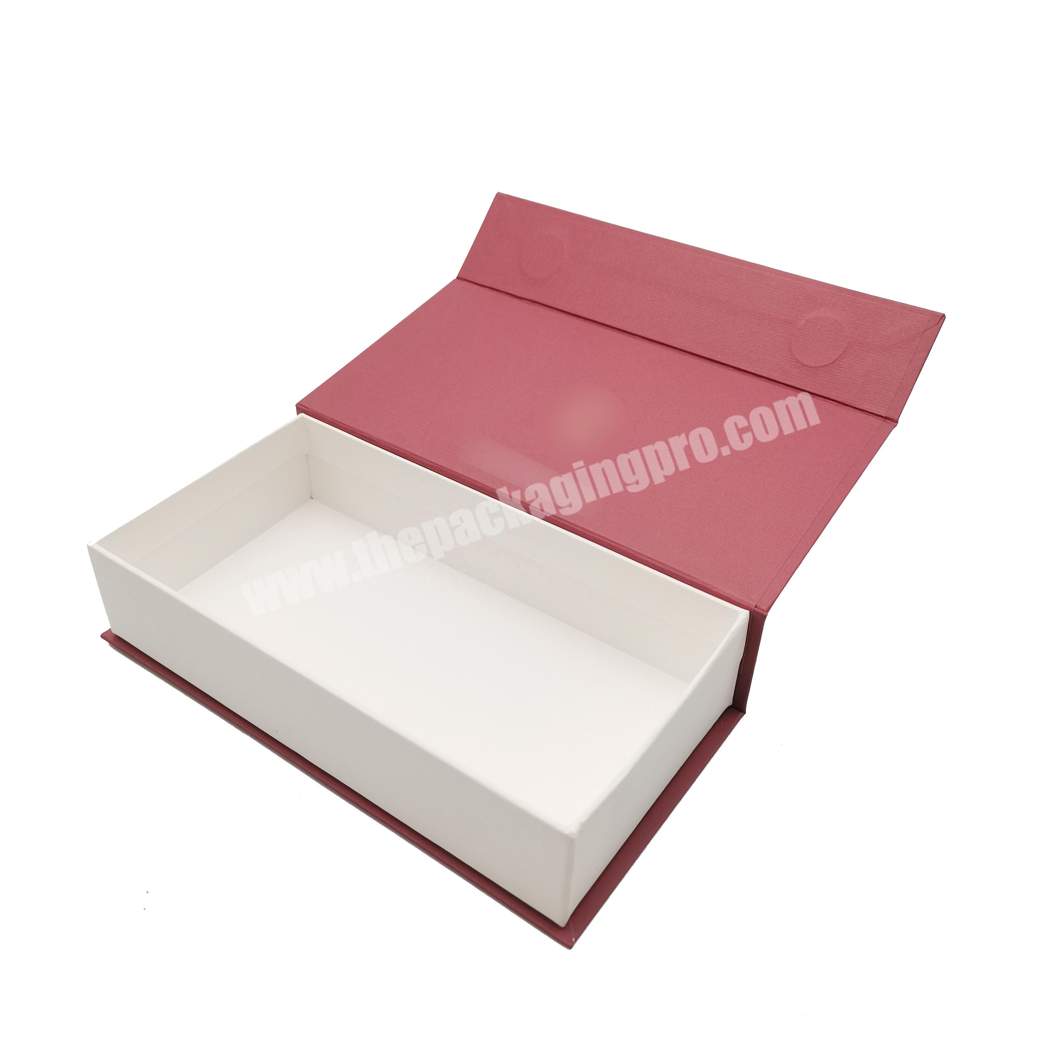 kexin custom logo red and cream uncoated woodfree special paper gift magnetic book box