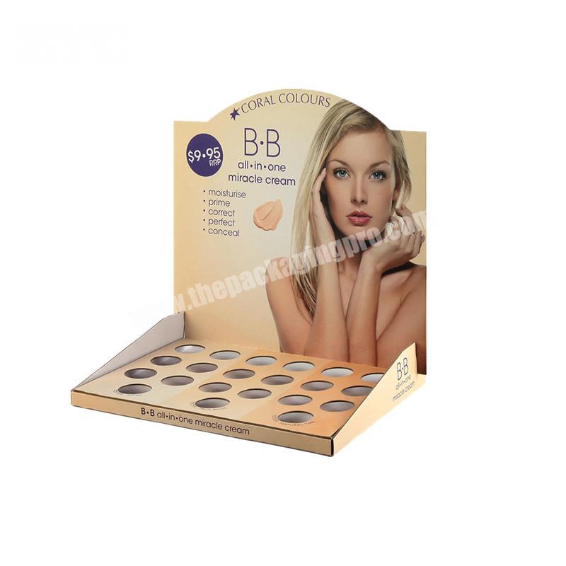luxury Advertising POP Counter Hole Display Cardboard PDQ for Cosmetics