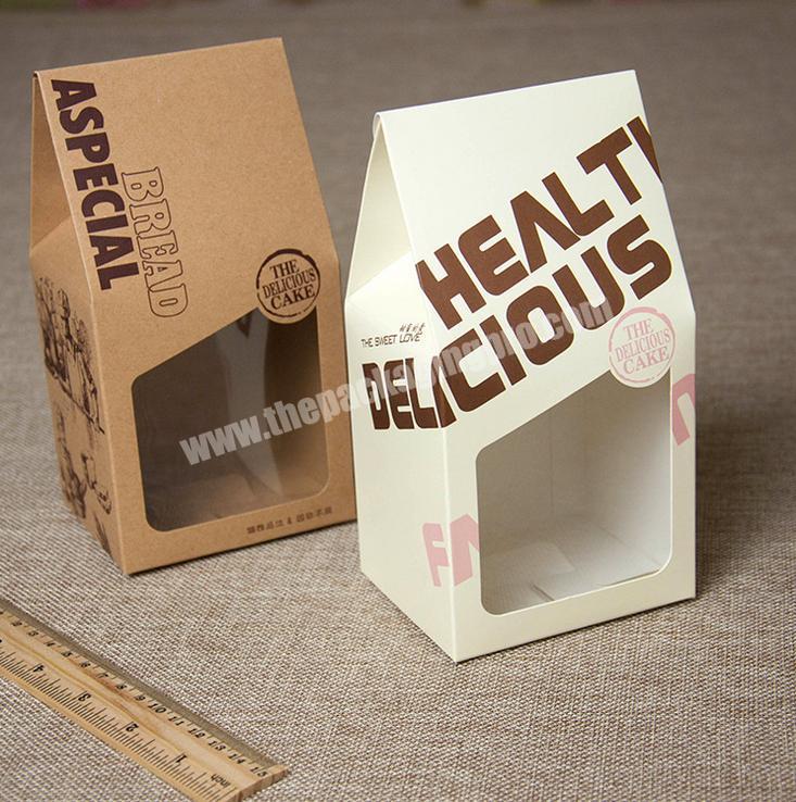 luxury custom branded printing cake box packaging with clear window
