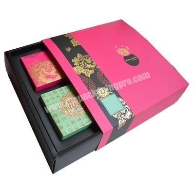 luxury custom mooncake cardboard packaging boxes with inserts