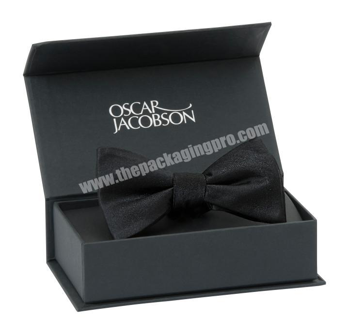 luxury custom paper rigid bow tie box with magnetic closure