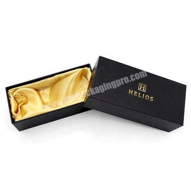luxury logo gold foil stamped sunglasses gift box with silk insert