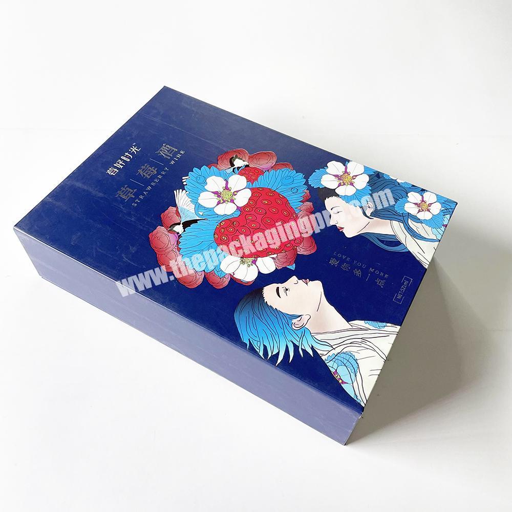 magnetic paper packaging gift box custom design corrugated paper box silk lining