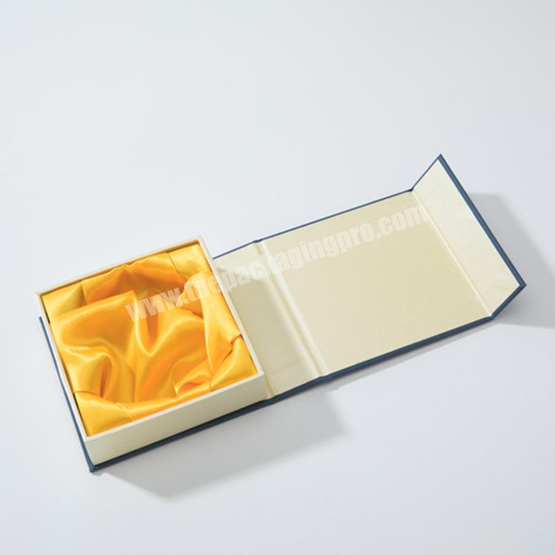 manufacturer custom gift jewelry paper cardboard book shaped magnetic closure packaging rigid box inside satin foam Luxury