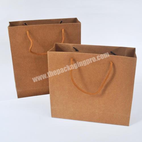 manufacturer eco-friendly hot selling custom thick brown kraft paper shopping bag with handles
